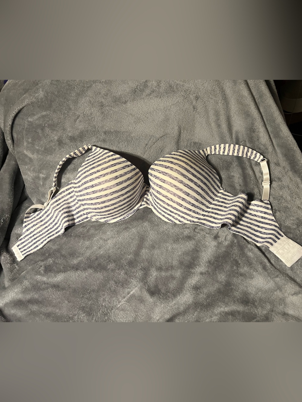 Izod White Bra with Navy Stripes - Women Intimates